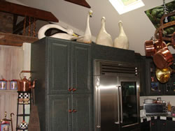 Crackle finish on cabinets
