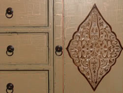 Copper & sage green crackle furniture
