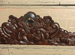 Copper & sage green crackle furniture 