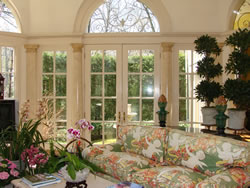 Great Room with faux marble columns