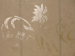 Mottled suede finish w/clear Damask-like stencil (S65)